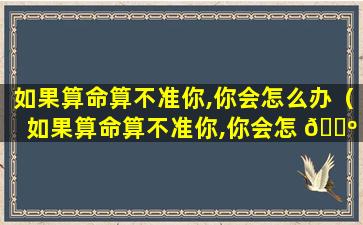 如果算命算不准你,你会怎么办（如果算命算不准你,你会怎 🐺 么办呀）